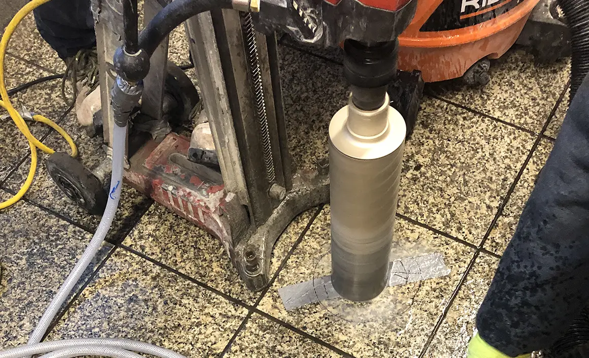 Floor probe at a station in New York City.