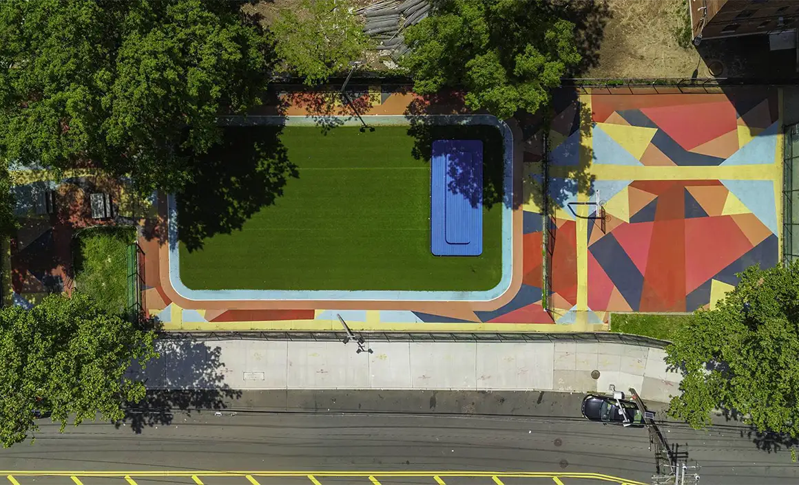 Aerial view of the playground